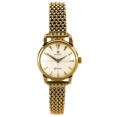 Lot 100 - A 1950's 9ct Omega lady's manual wind bracelet wristwatch.