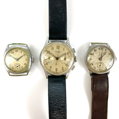 Lot 495 - A Chronographe Leonidas gentleman's manual wind steel cased wristwatch.