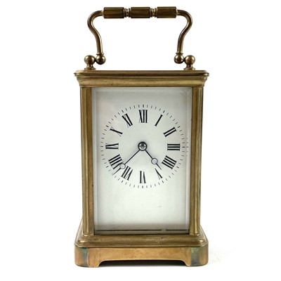 Lot 1722 - A French brass carriage clock.