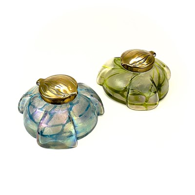 Lot 417 - A Kralik iridescent glass inkwell.