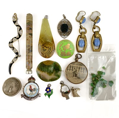 Lot 413 - An interesting selection of costume jewellery including a vial of opals.