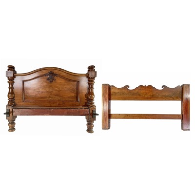 Lot 1926 - A Victorian mahogany bedhead and end.