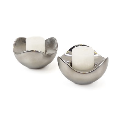 Lot 501 - A pair of Georg Jensen Denmark Bloom candle holders.