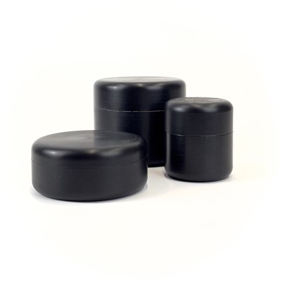 Lot 538 - A set of three Georg Jensen Design black storage boxes designed by Jorgen Moller.