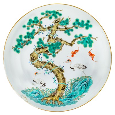 Lot 152 - A Chinese famille verte porcelain dish, red Daoguang seal.