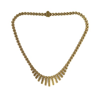 Lot 336a - A modern 9ct hallmarked gold fringe necklace.