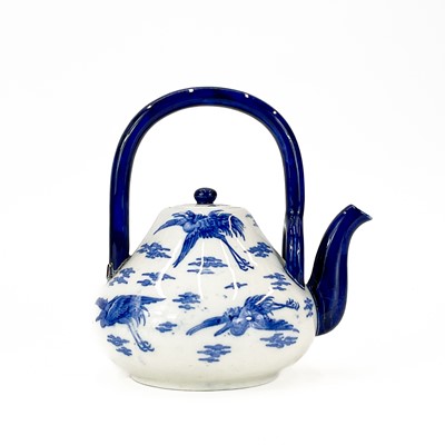 Lot 801 - Christopher Dresser for Minton, a crane pattern teapot and cover.