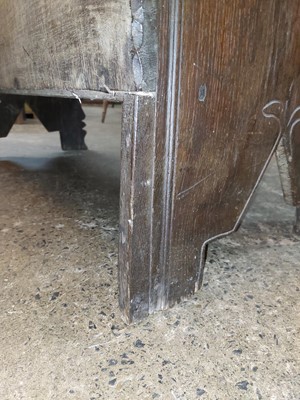 Lot 10 - A 17th century boarded oak coffer, probably West Country.