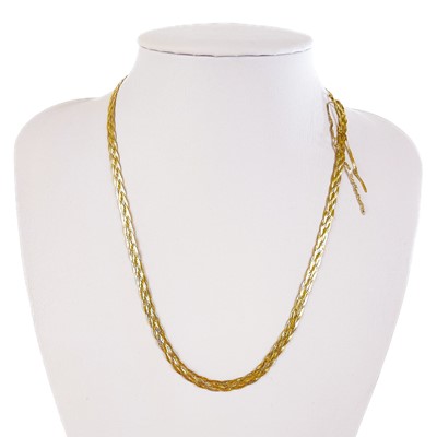 Lot 10 - A 9ct bi-colour rope twist necklace.