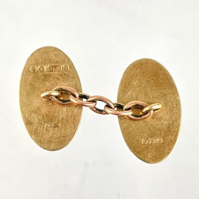 Lot 56 - Two pairs of 9ct hallmarked gold cuff links.