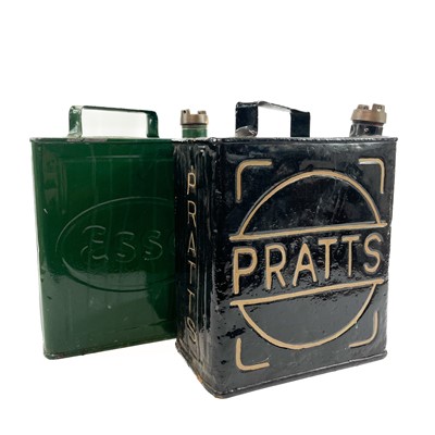 Lot 14 - Two petrol cans, one by Pratts and one by Esso.