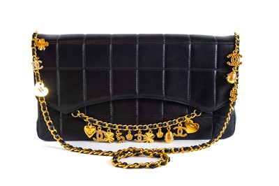 A BLACK LAMBSKIN LEATHER CAMERA BAG WITH GOLD HARDWARE, CHANEL, 2002-2003