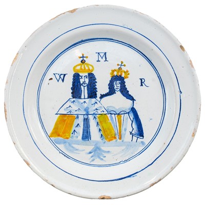 Lot 120 - An English commemorative Delft plate.