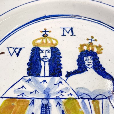 Lot 120 - An English commemorative Delft plate.