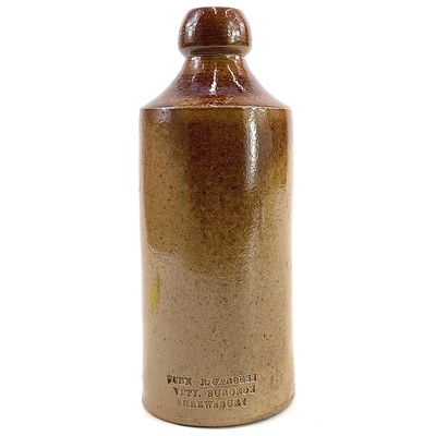 Lot 95 - A 19th century brown saltglazed stoneware bottle.