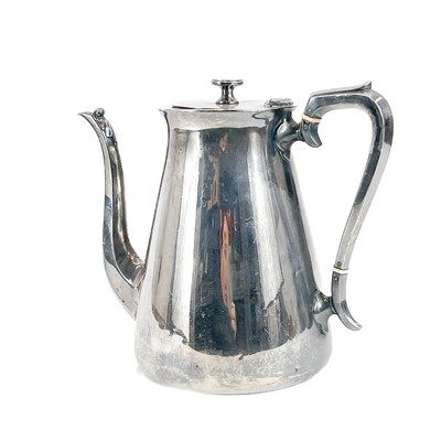 Lot 459 - A silver plated ship's coffee pot.