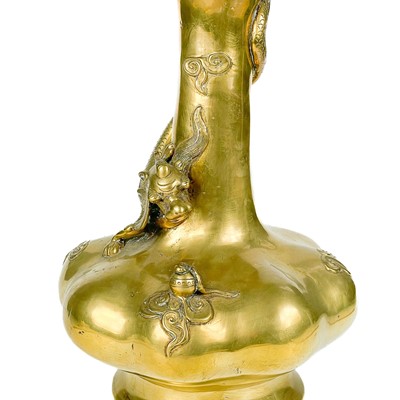 Lot 19 - A Chinese polished bronze vase, Qing Dynasty.