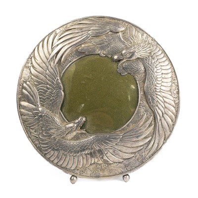 Lot 336 - A Japanese silver plated circular photo frame, early 20th century.