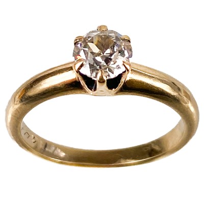 Lot 4 - A 14ct gold 0.60ct (approximately) diamond solitaire ring.