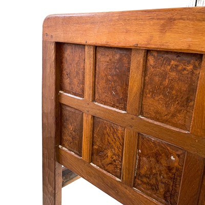 Lot 1818 - A Robert Mouseman Thompson of Kilburn oak panelled single bed frame.