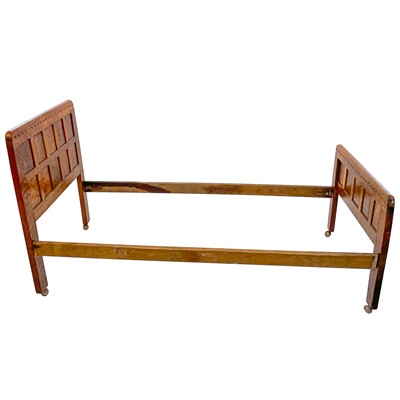 Lot 1818 - A Robert Mouseman Thompson of Kilburn oak panelled single bed frame.