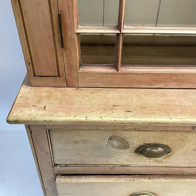 Lot 57 - A Victorian Cornish pine farmhouse kitchen dresser.