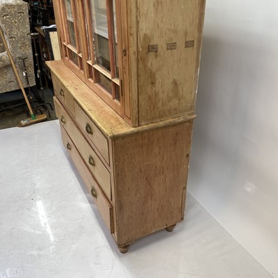 Lot 57 - A Victorian Cornish pine farmhouse kitchen dresser.