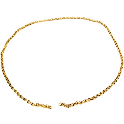 Lot 52 - A 9ct rose gold belcher link chain.