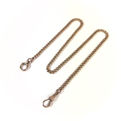 Lot 287 - A 9ct rose gold Albert watch chain.