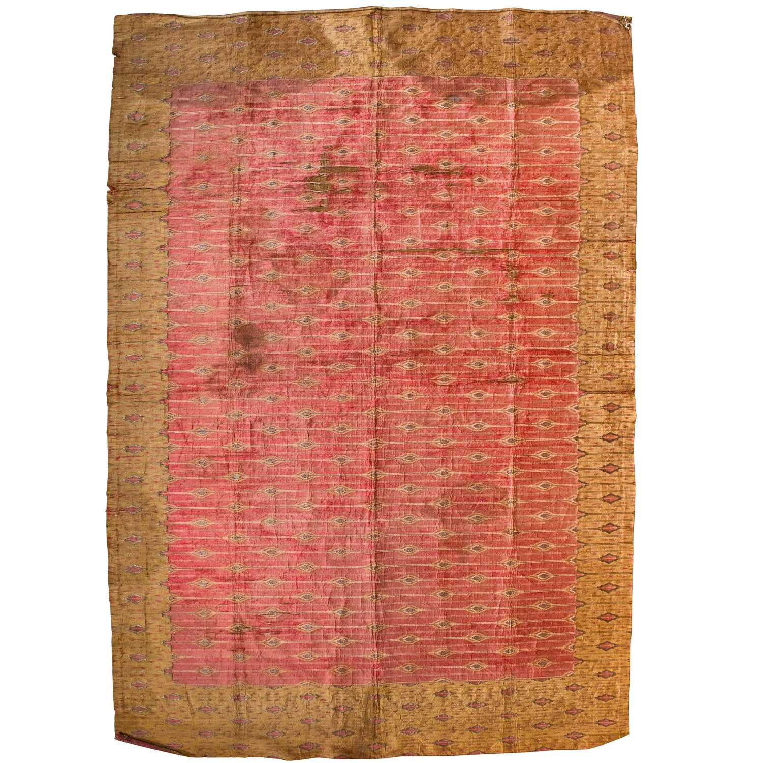Lot 14 - A Syrian silk, metal thread and wool brocade, Ottoman period, circa 1800.