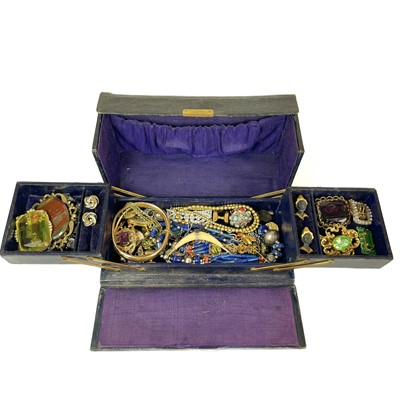 Lot 409 - A box of costume jewellery.