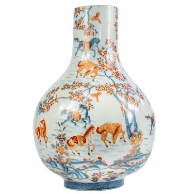 Lot 669 - A Chinese style porcelain vase, circa 1900.