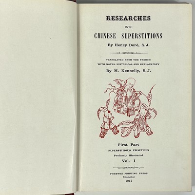 Lot 25 - 'Researches into Chinese Superstitions by Henry Dore, S. J.'