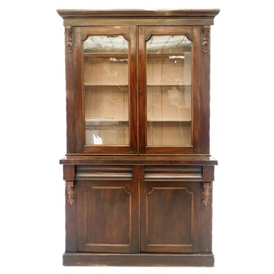 Lot 1918 - A Victorian mahogany two-part cabinet.