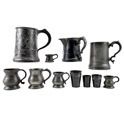Lot 81 - A 19th century pewter tankard initiated I S M Ship 7 to the base.