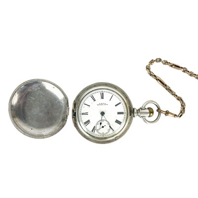 Lot 27 - A Waltham 925 silver full hunter crown wind pocket watch.