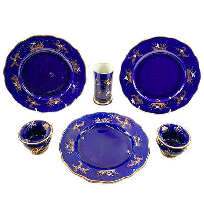 Lot 138 - Three Masons patent Ironstone mazarine blue plates.