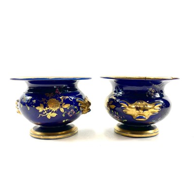Lot 138 - Three Masons patent Ironstone mazarine blue plates.