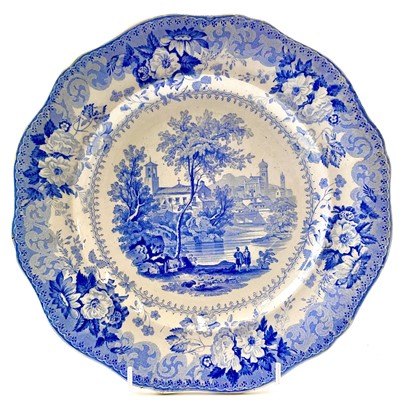 Lot 43 - Five 19th century blue and white plates.