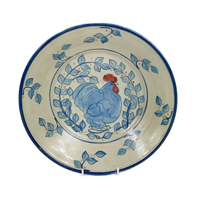 Lot 817 - Three pottery bowls and a dish by Hazel Dean.