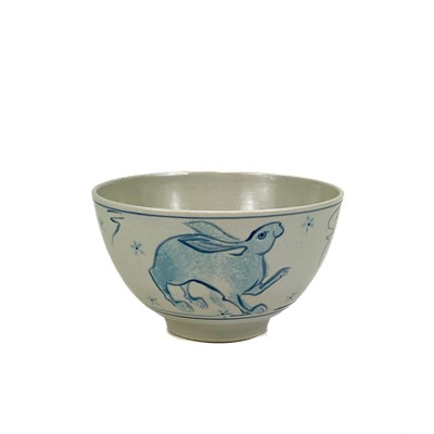 Lot 817 - Three pottery bowls and a dish by Hazel Dean.