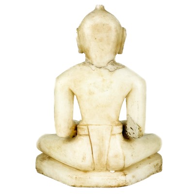 Lot 11 - An Indian Jain white marble seated buddha, 19th century.