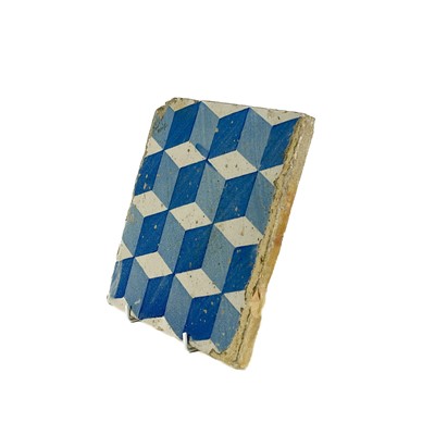 Lot 10 - A Spanish blue and white pottery tile, 19th century.