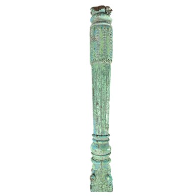 Lot 18 - An Indian painted carved wood column, 19th century.
