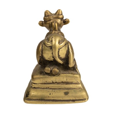 Lot 55 - An Indian polished bronze model of a bull, 18th/19th century.