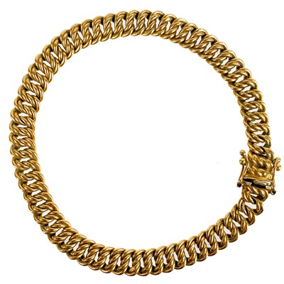 Lot 155 - A modern 9ct fancy link bracelet.