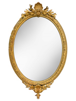 Lot 1946 - A late 19th century gilt framed oval mirror