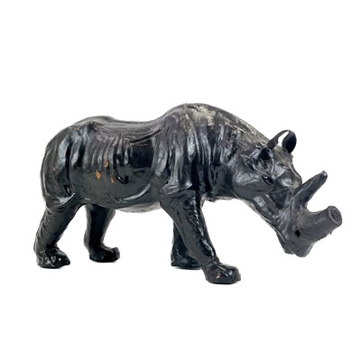 Lot 99 - A Liberty style leather clad model of a rhino.