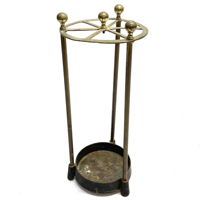 Lot 153 - A Brass and cast-iron umbrella stand.