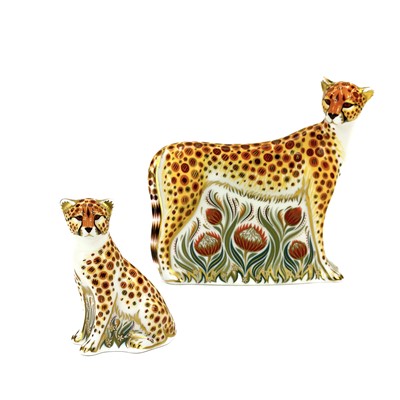 Lot 881 - A Royal Crown Derby Cheetah paperweight.